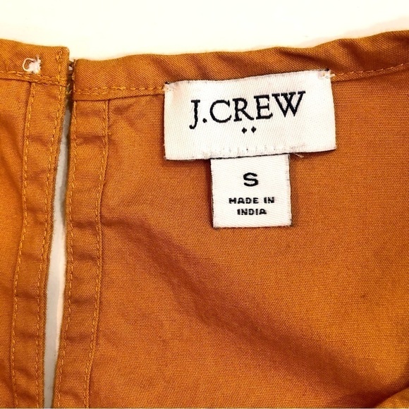 J. Crew Factory turmeric orange cotton blouse flutter sleeves eyelet lace S - Picture 7 of 10